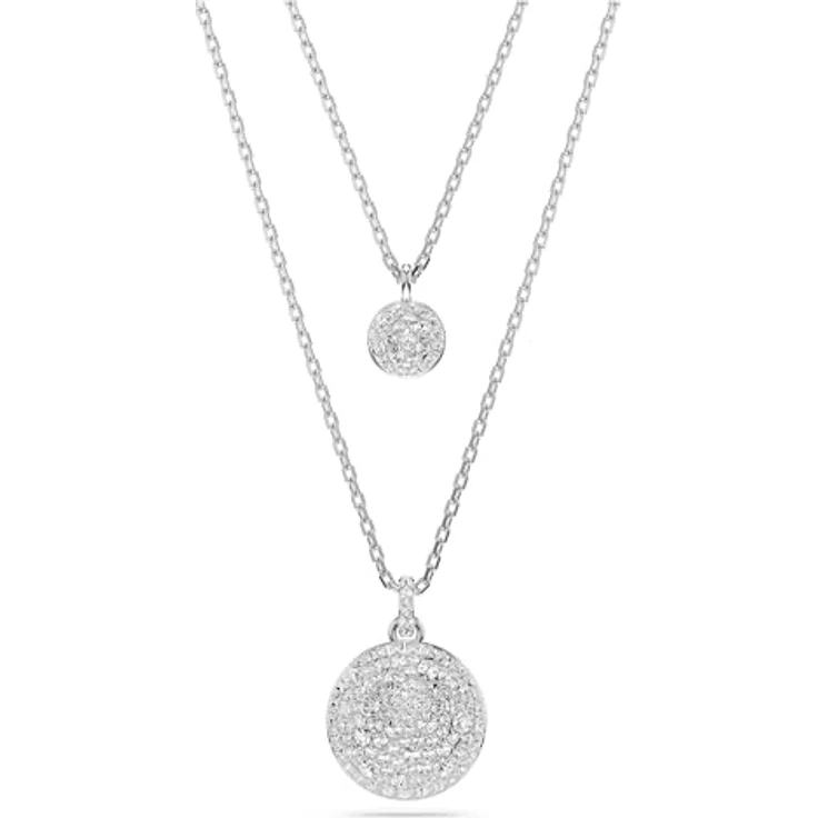 Swarovski Ketten-Set Sublima Round, 2-tlg. im Lagenlook mit klaren Rundkristallen im Schnee-Pavé – Bild 1