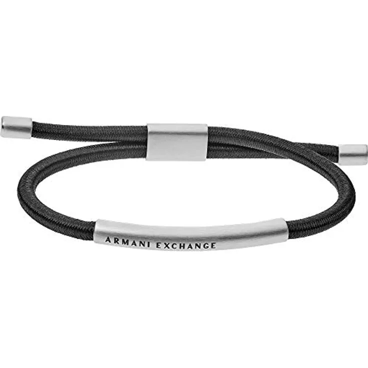 Armani Exchange Armband AXG0041040, Edelstahlarmband für Männer, Silber, 40mm x 5mm x 5mm, Zugverschluss, Geschenkbox
