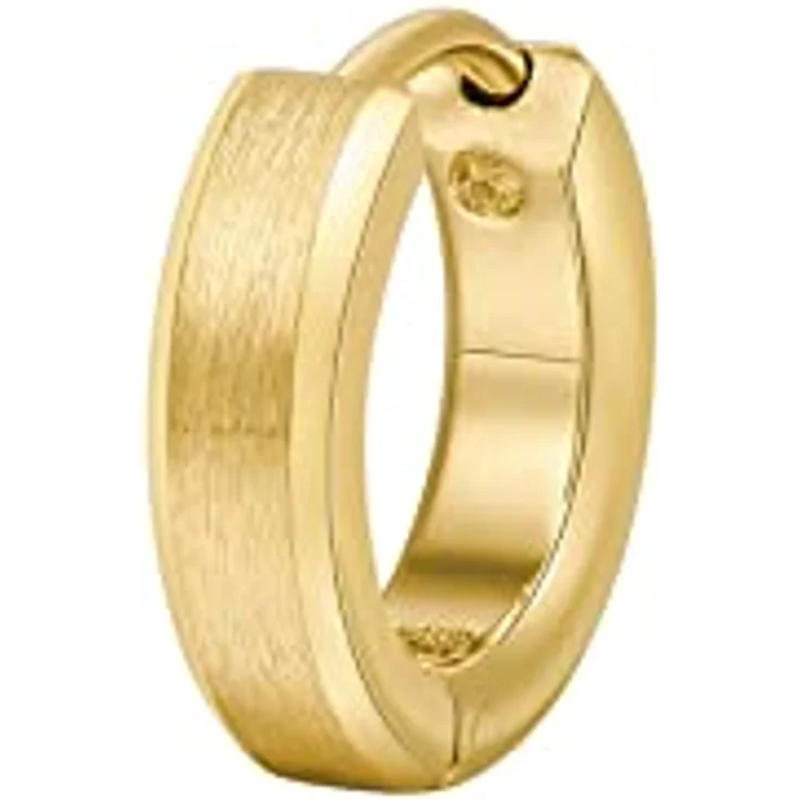 Brosway INK BIK23, Einzelohrring aus 316L-Edelstahl mit 14-karätiger Gold-PVD-Beschichtung, Durchmesser 12 x 4 mm – Bild 1
