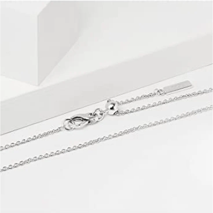 JETTE Damen-Halskette 925er Silber mit 29 Zirkonia, 48 cm Länge, Anhänger 1,5 cm – Bild 2