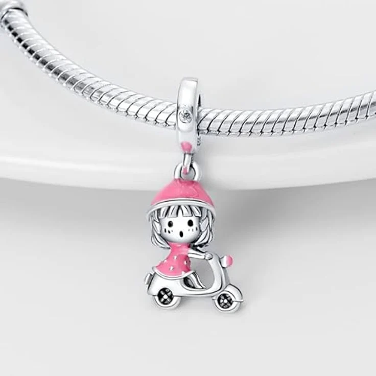 TINSLO Charm Anhänger Damen, 925 Sterling Silber mit Zirkonia, kompatibel mit Pandora Armbändern und Halsketten, Geschenkidee für Frauen und Mädchen – Bild 2