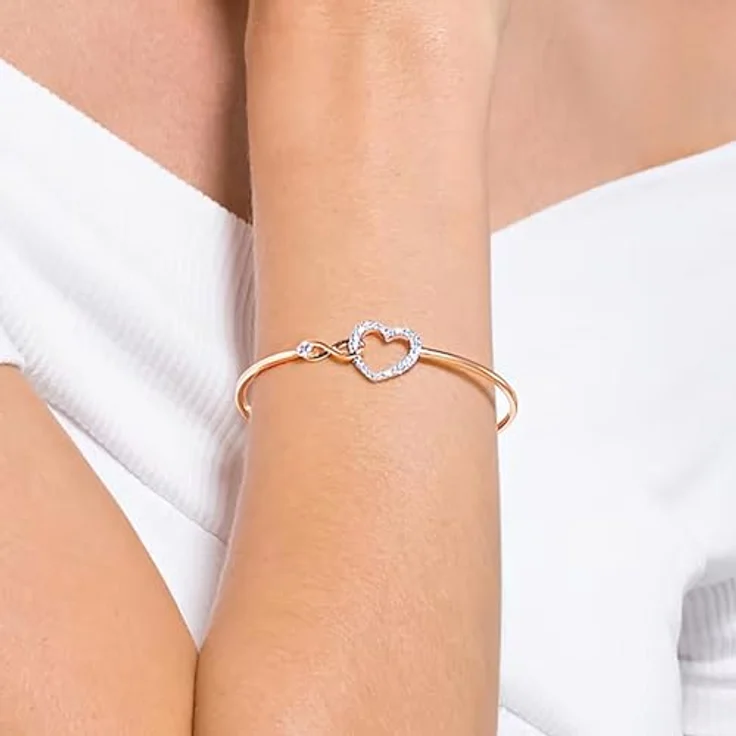 Swarovski Swa Infinity 5518869, Armreif aus Metall mit Swarovski-Kristallen, Karabinerverschluss, Länge 5,9 cm, Breite 4,5 cm – Bild 5