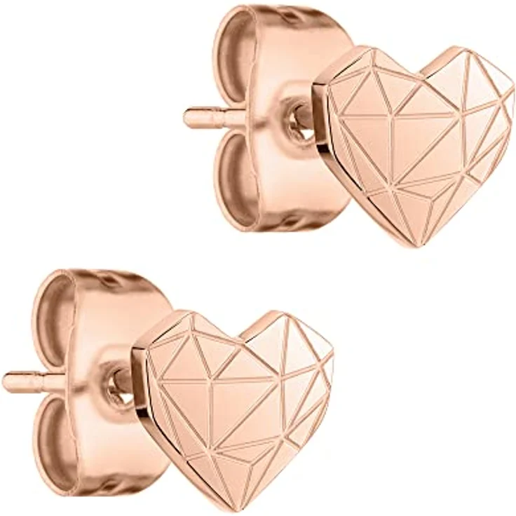 Liebeskind Ohrstecker LJ-0848-E-05, Edelstahl in Roségold mit IP-Goldbeschichtung, 0,5 cm Länge, 0,6 cm Breite, Steckverschluss – Bild 1