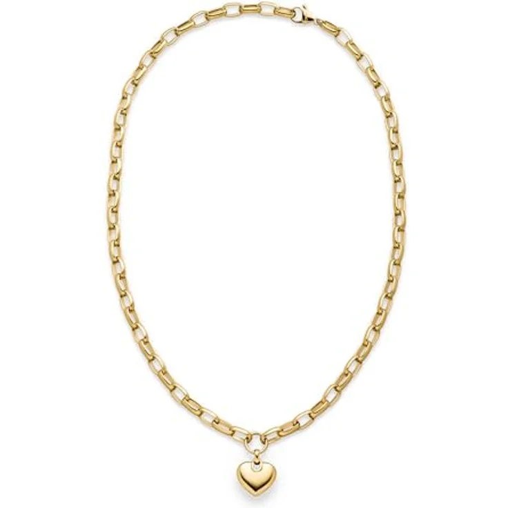s.Oliver Necklace, elegante Gliederkette aus poliertem Edelstahl, IP Gold, 55 cm, wasserfest & hautfreundlich – Bild 3