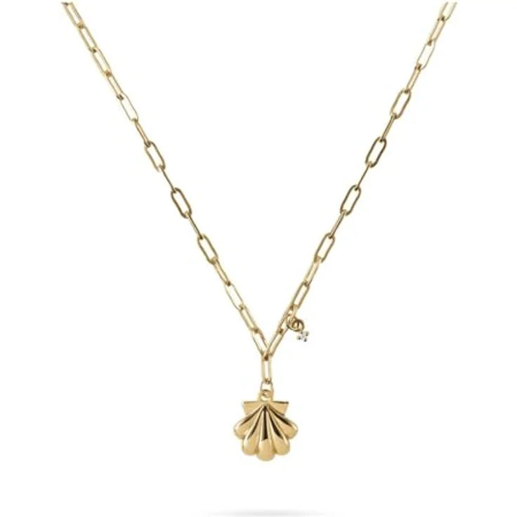 Guido Maria Kretschmer Damen-Kette 925er Silber mit 1 Diamant, Gold, One Size – Bild 1