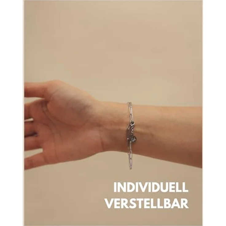 GD GOOD.designs Gliederarmband Silber für Damen - Wasserfest - Größenverstellbare Armkette aus Edelstahl – Bild 3