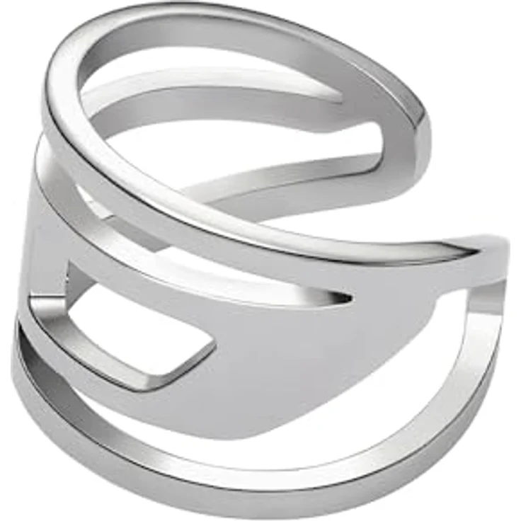 Diesel DX1532040 Herren Ohrringe aus Edelstahl, silberfarben, poliertes Finish, Einheitsgröße, ohne Edelstein – Bild 4