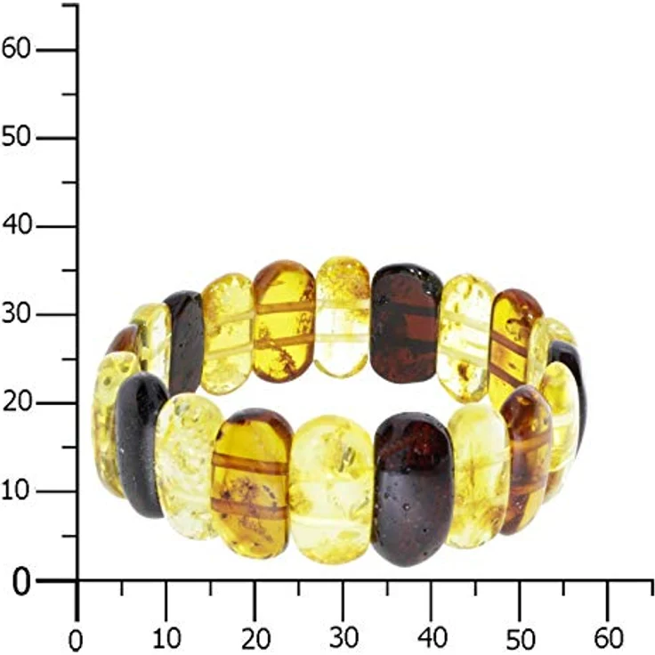 Ostsee-Schmuck Armband Tira Bernstein, Damenarmband aus edlen Bernsteinen mit flexiblem Gummizug, ca. 14x7 mm – Bild 2