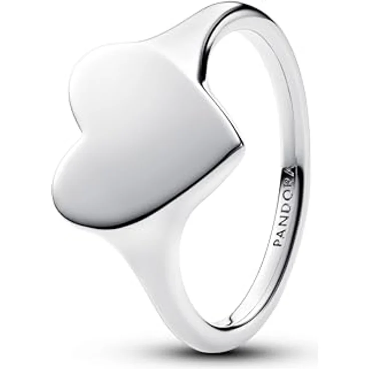 PANDORA Moments Gravierbarer Herz Ring aus Sterling Silber, Größe 56, personalisierbar – Bild 1