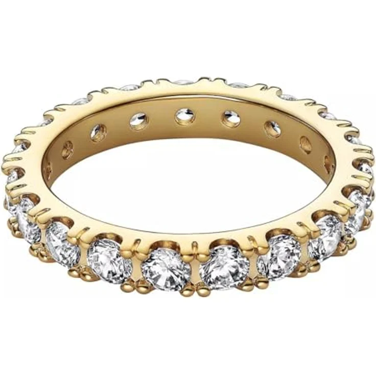 PANDORA Timeless Funkelnde Reihe Ewigkeits-Ring, vergoldete Metalllegierung mit Cubic Zirkonia, Größe 60, 199679C03-60 – Bild 3