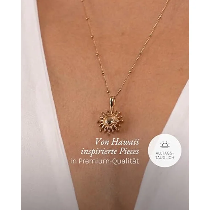 Purelei® Sun Kette Damen, wasserfeste Halskette aus Edelstahl in Roségold, verstellbar von 50-55 cm, ideal für individuellen Style – Bild 3