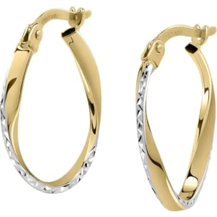CHRIST Damen-Creolen 585er Gelbgold, Durchmesser 11 mm, elegante Schmuckverpackung