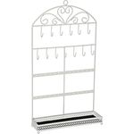 ATMOSPHERA Schmuckhalter, Schmuckständer mit 12 Haken und 24 Ohrringlöchern, stabil, 42 cm hoch, schwarz