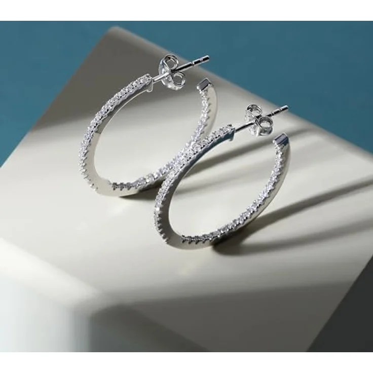 Morellato Creolen Tesori SAIW147, mittelgroße Creolen aus 925er Silber mit Zirkonia, glänzender Oberfläche und einzigartigem Design – Bild 6