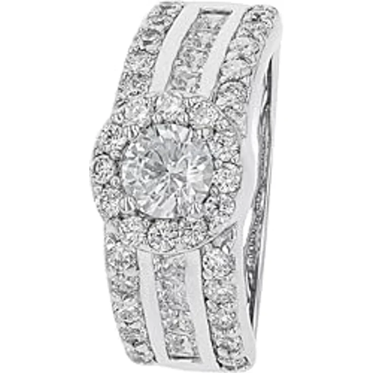Amor Eleganter Damen Ring 925 Sterling Silber mit Zirkonia, Weiß, 9 mm Breite, in Schmuck Geschenk Box – Bild 3