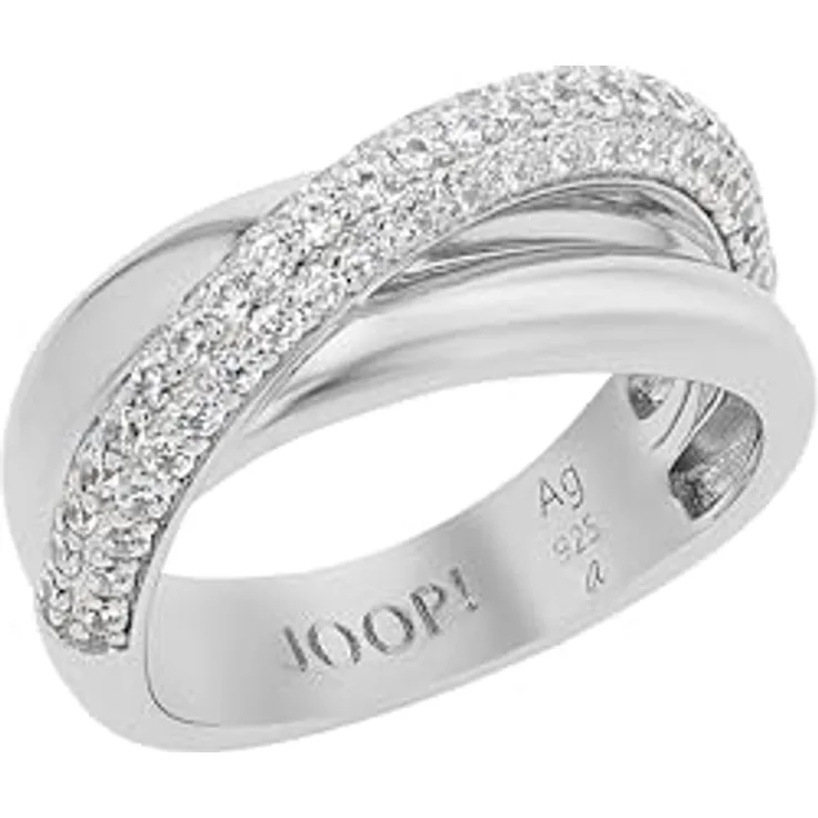 JOOP! Damenring Silber 925, 8 mm mit Zirkonia, Geschenkidee in Schmuck Geschenk Box