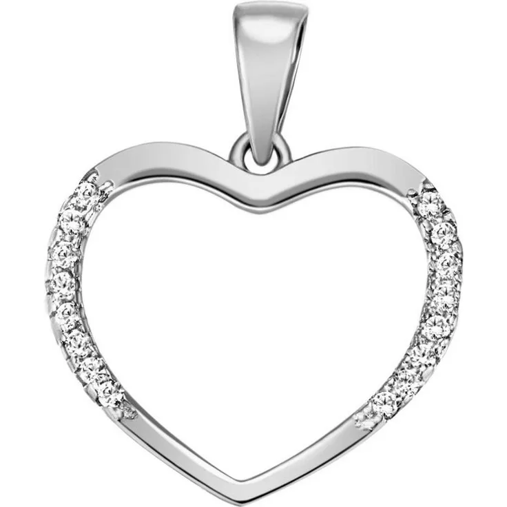 Firetti Kettenanhänger Herz "LIEBE", Silber 925 mit Zirkonia (synth), Halsschmuck