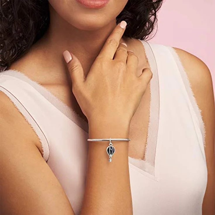 PANDORA Charm Anhänger "Blauer Heißluftballon", Bead aus 925/- Sterlingsilber, himmelblaue Perle, 23,2mm hoch – Bild 2
