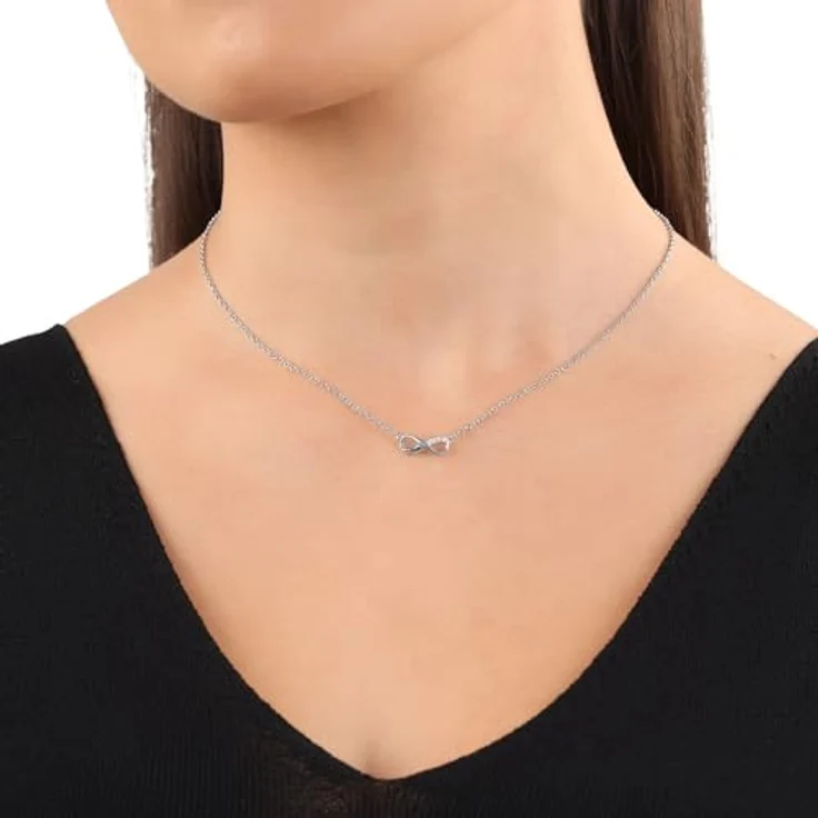 s.Oliver Damen-Halskette mit Infinity Anhänger, Zirkonia in 925 Sterling Silber, rhodiniert, 40-45 cm verstellbar – Bild 5