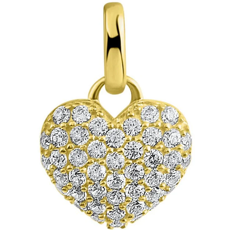 Fascination by Ellen K. Kettenanhänger 375/- Gelbgold Herz mit 44 Zirkonia, glänzend, gelb
