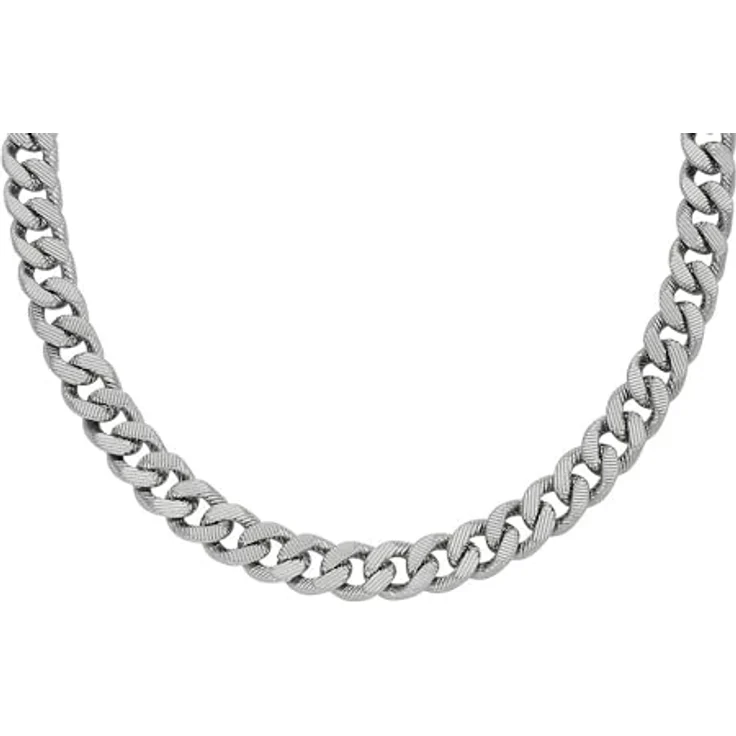 FOSSIL Herrenkette Harlow Linear Texture Chain, Edelstahl in Silber mit Karabinerverschluss – Bild 1