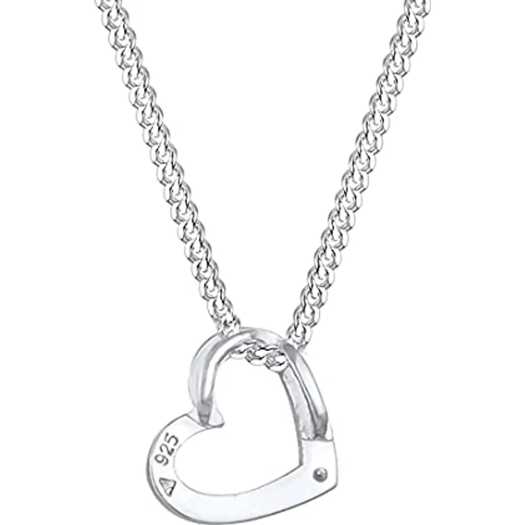 Elli Halskette Damen Herz Anhänger mit Glaskristall, 925 Sterling Silber, handgearbeitet, anlaufgeschützt – Bild 4