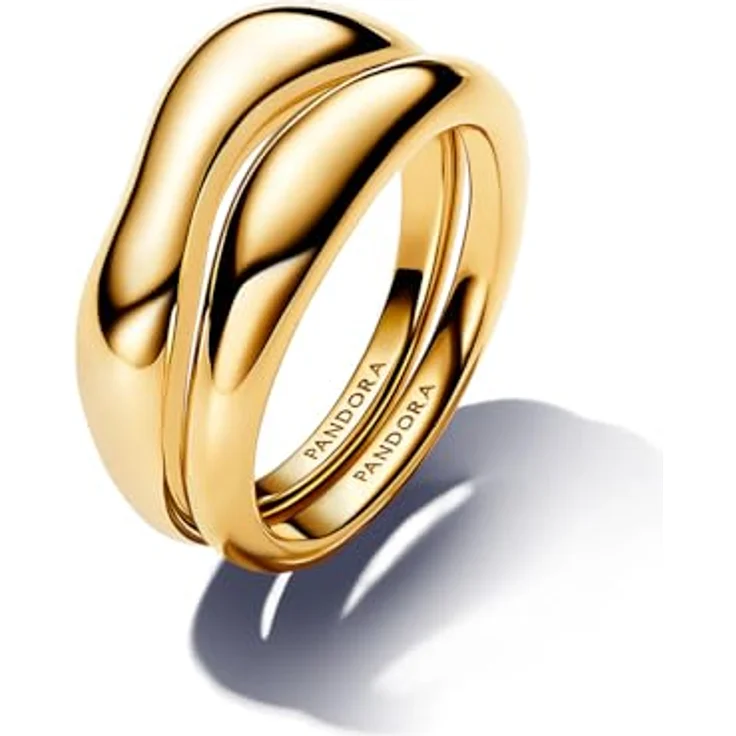 PANDORA 14k Gold-plated Damenring, einzigartiger Metallmix, Modell 163264C00 – Bild 2