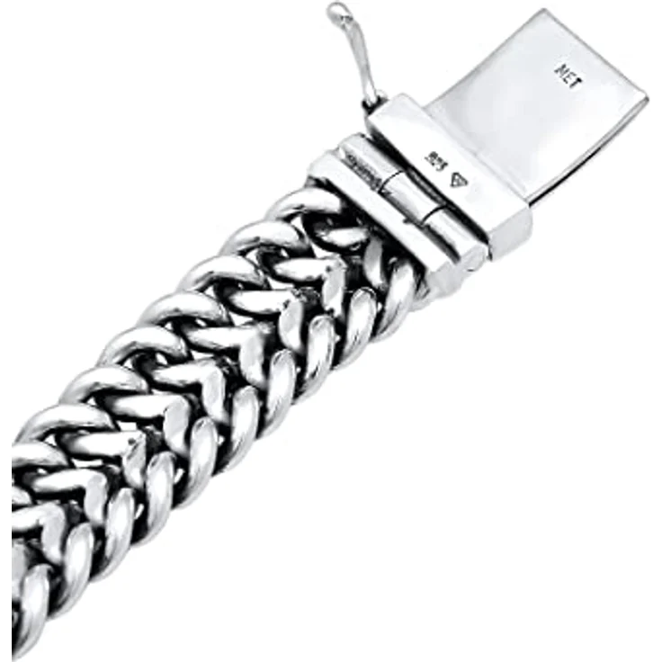 Kuzzoi Silber-Armband für Herren, Handgefertigtes Buddha Panzer-Armband aus 925er Sterling Silber, 15mm Breit, 60g Schwer, Luxuriöser Sicherheitsverschluss mit Gravur – Bild 3