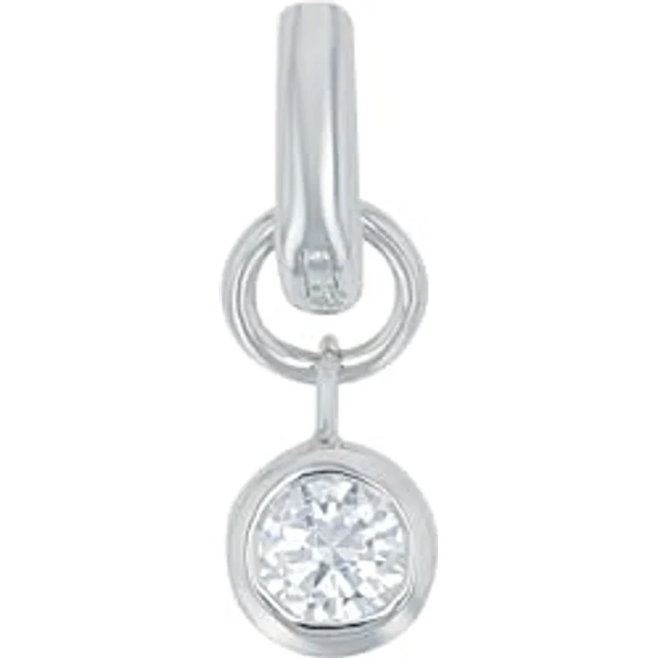 Amor Charm "Januar", 925 Sterling Silber Damen Charms mit synthetischem Zirkonia, 1,5 cm, Silber, in Schmuck Geschenk Box – Bild 1