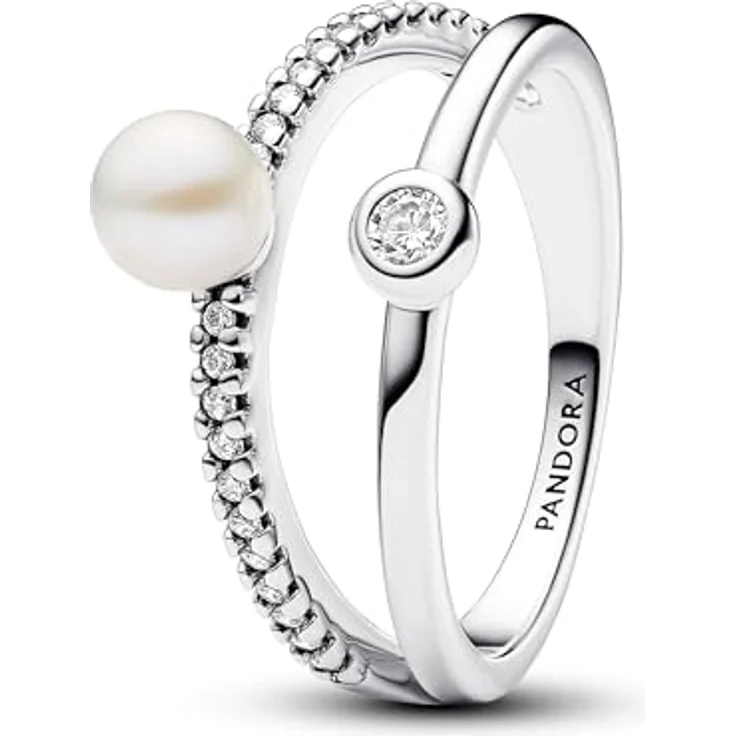 Pandora Creolen Pandora Signature 263150C01, goldene Ohrringe mit Zirkonia-Besatz in strahlendem Weiß – Bild 1