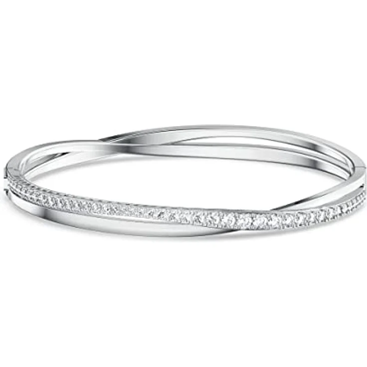 Swarovski Armreif Hyperbola Spin, mit weißen Swarovski® Kristallen, Spiraldesign – Bild 1