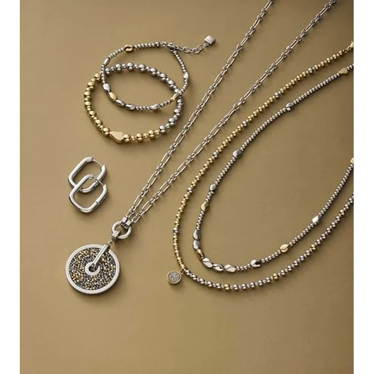 JEWELS BY LEONARDO Armband Veja, bicolorfarbenes Edelstahlarmband mit unregelmäßigen Nuggets in Gold und Silber, 18,5-21 cm, Geschenk für Frauen – Bild 4