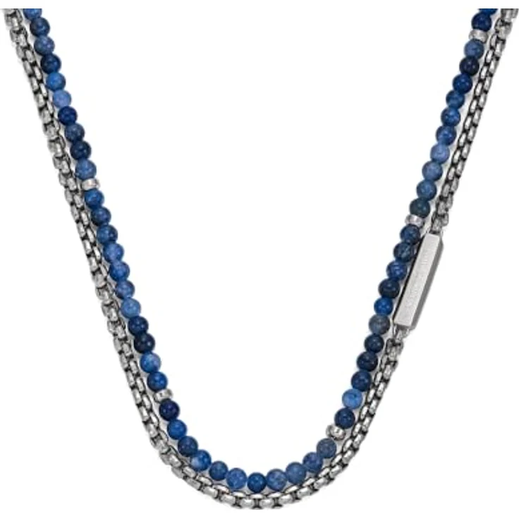 Emporio Armani Herren Halskette EGS3312040, silberfarbener Edelstahl mit mattem Finish, 500 mm Länge, Karabinerverschluss – Bild 4