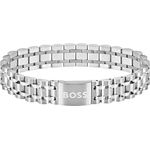 BOSS Jewelry Armband OWAN für Herren, Edelstahl, Fünf-Glieder, magnetischer Verschluss, gravierte Logo-Platte, 190 mm