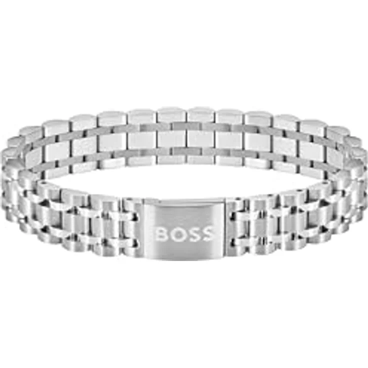 BOSS Jewelry Armband OWAN für Herren, Edelstahl, Fünf-Glieder, magnetischer Verschluss, gravierte Logo-Platte, 190 mm – Bild 1