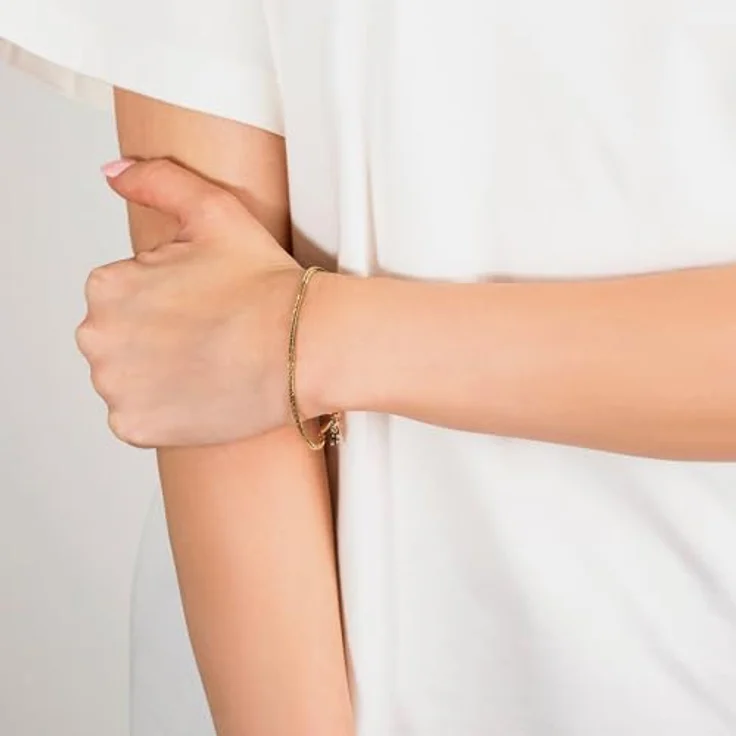 Copenhagen STUDIOS Mini Edgy Bracelet, gold, Gliederarmband aus poliertem Edelstahl, verstellbar 15-20 cm, wasserfest & hautfreundlich – Bild 3