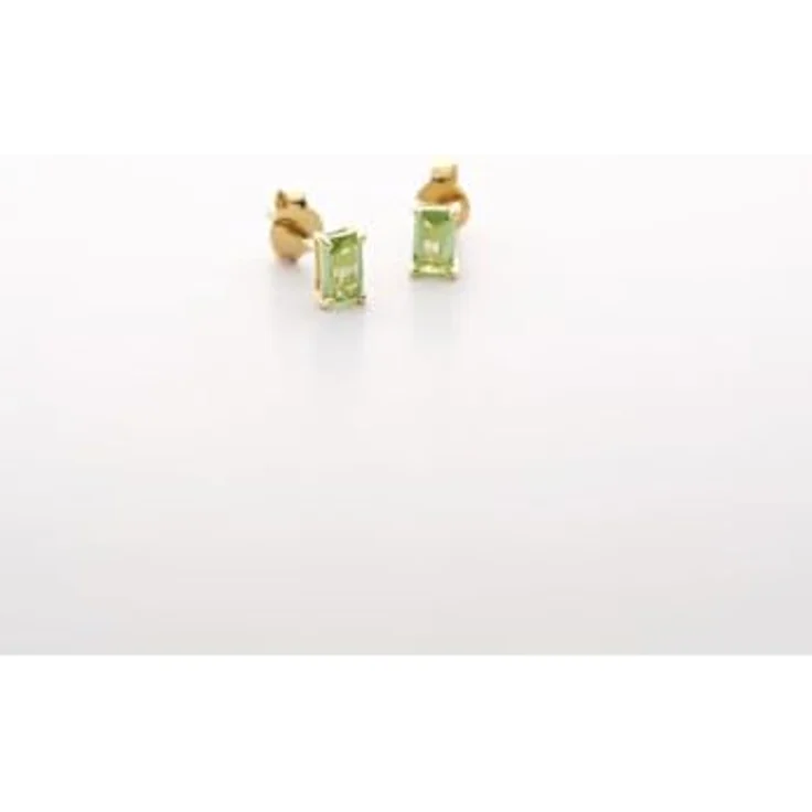 CHRIST Damen-Ohrstecker 585er Gelbgold mit grünem Peridot im Smaragdschliff, One Size – Bild 2