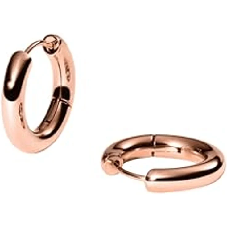 Purelei Small Glamorous Creolen, Edelstahl-Ohrringe mit Scharnierverschluss, 14K vergoldet in Rosé, 21 mm Durchmesser, wasserfest – für Curated Ear Look – Bild 1