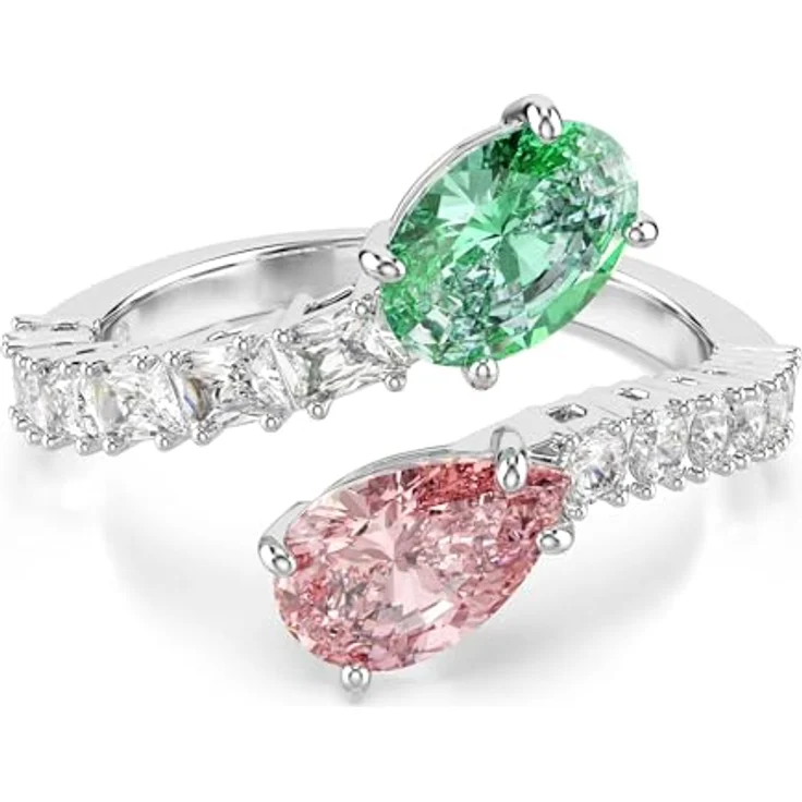 Swarovski x Ariana Grande Offener Ring, Rhodiniert mit Mehrfarbigen Swarovski Zirconia in verschiedenen Schliffen – Bild 1