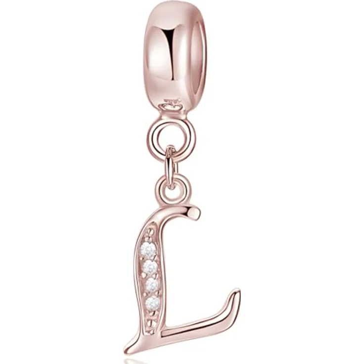 XWN Buchstabe Charm Anhänger Alphabet A-Z, 925 Sterling Silber mit kubischem Zirkon, für Pandora-Armband und Halskette, kompatibel mit europäischen Armbändern für Damen – Bild 1