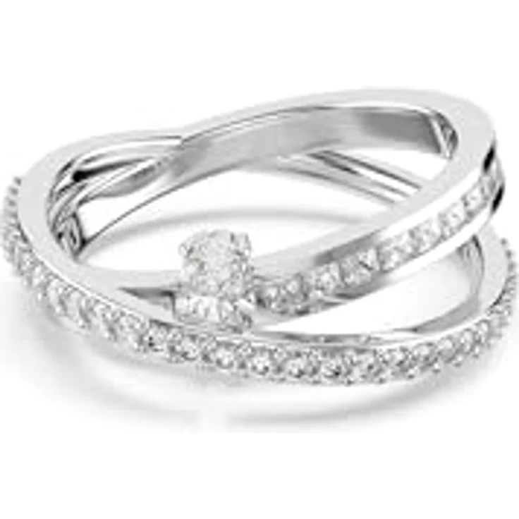 Swarovski Hyperbola Ring, Rhodinierter Damenring mit Klarem Swarovski Zirconia und Oval-Schliff – Bild 1