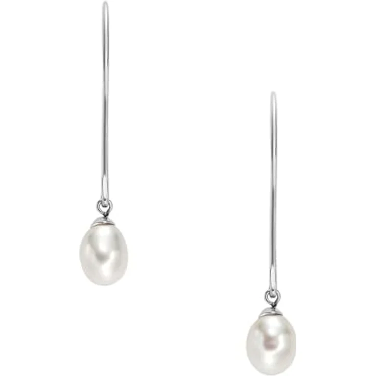 Skagen Agnethe Pearl Damen-Ohrringe, Tropfenohrringe aus Edelstahl in Silber, SKJ1834040 – Bild 4