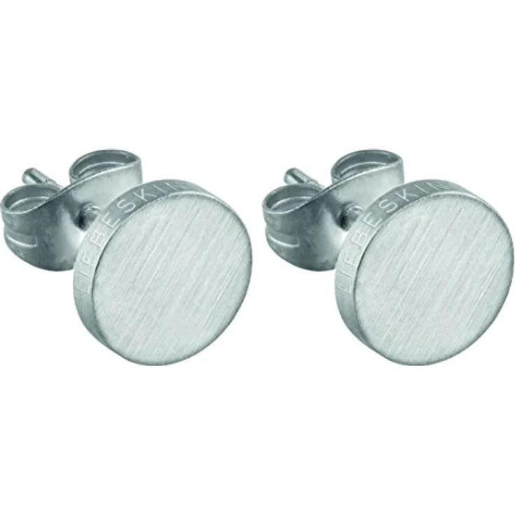 LIEBESKIND Damen-Ohrstecker LJ-0049-E-07, mattierter Edelstahl, Silber, 7 mm Steckverschluss – Bild 1