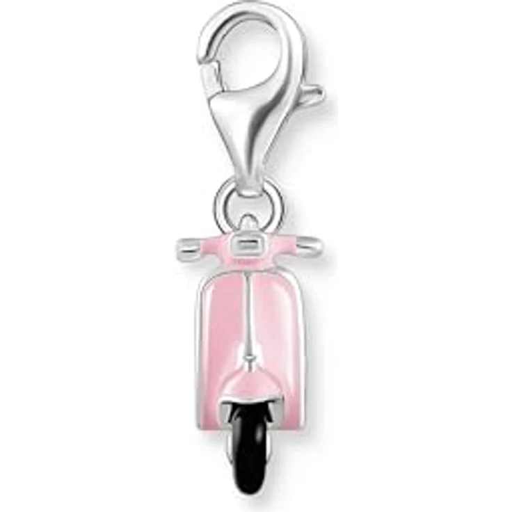 THOMAS SABO Charm-Anhänger pinker Motorroller, 925er Sterlingsilber mit Kaltemail und Karabinerhaken – Bild 2