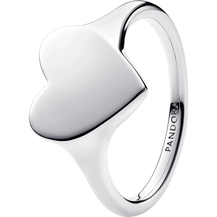 Pandora 193988C00 Damen-Ring aus 925 Sterlingsilber, herzförmiger Ringkopf, gravierbare Oberfläche, Größe 58/18,5 – Bild 1
