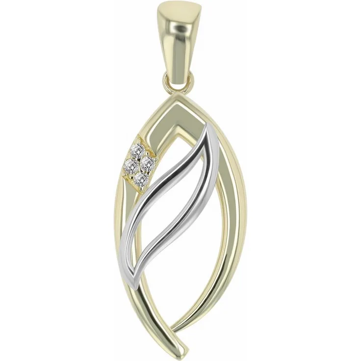 Adelia´s Kettenanhänger 2025, modischer Schmuck Anhänger aus 333 Gold mit Zirkonia, 1.0 cm, 0.93 g