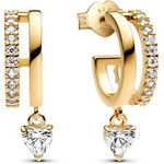 Pandora Creolen Classic Stone 263685C01, elegantes Design mit funkelndem Stein