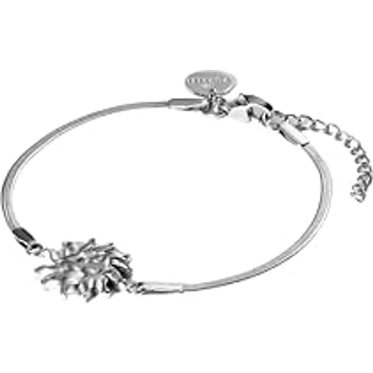 Purelei Iconic Sun Armband – filigranes Snake-Chain-Armband mit Sun-Charm – Edelstahl, 14K vergoldet, wasserfest, 16–19 cm, Silber