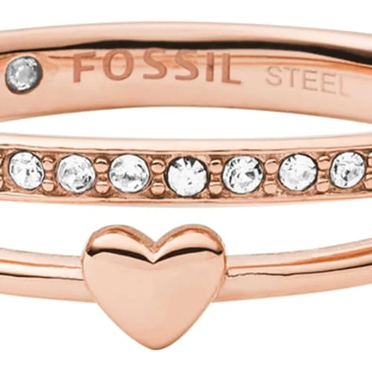 Fossil Vintage Glitz Damenring, Roségold Edelstahl, 21,5 x 20 x 6 mm, JF03460791 – Bild 4