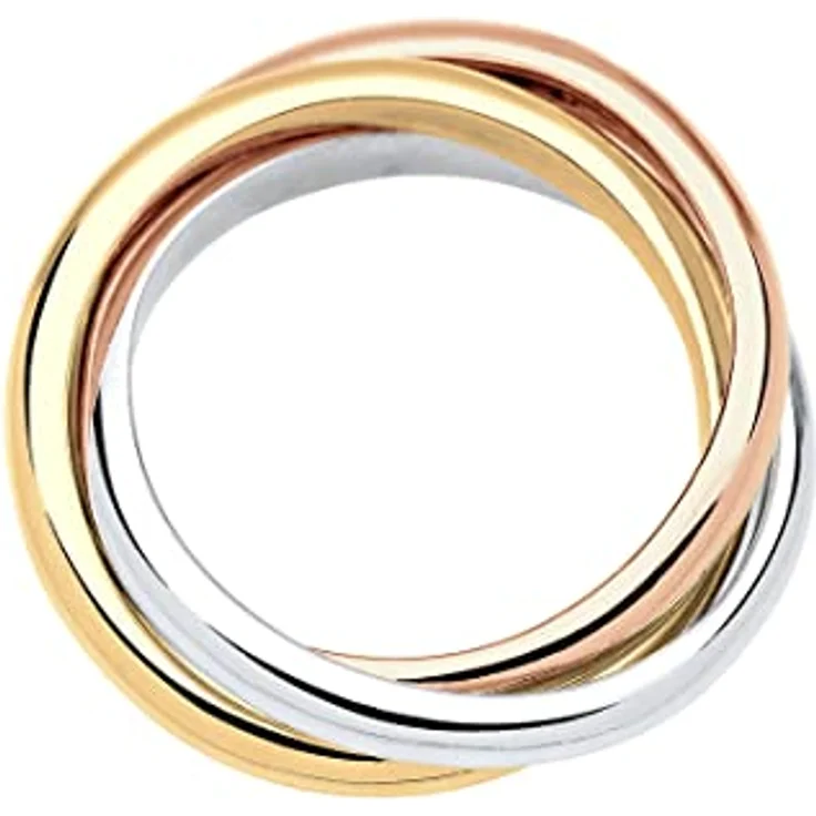 Elli Ring Damen Wickel Basic Tri-Color, 925 Sterling Silber, handgefertigt, anlaufgeschützt – Bild 3